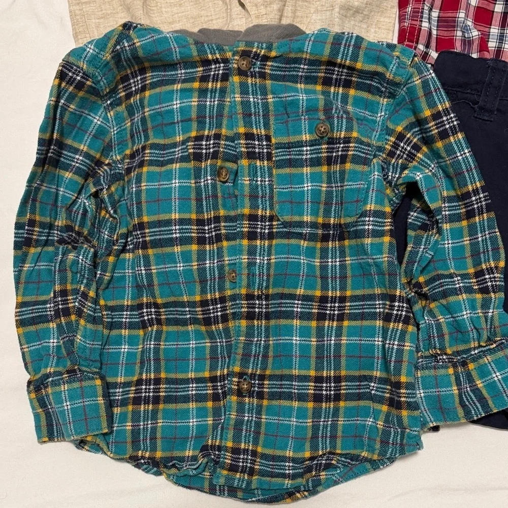 Plaid and Solid Kids Shirt Set 24months